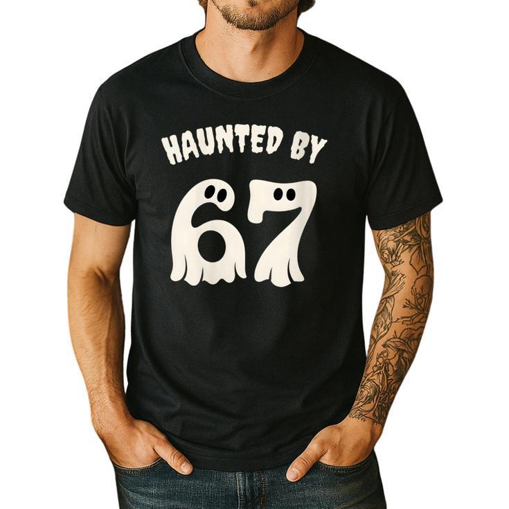Haunted By 67 Teacher Halloween 6 7 Shirt Men's Casual T-Shirt