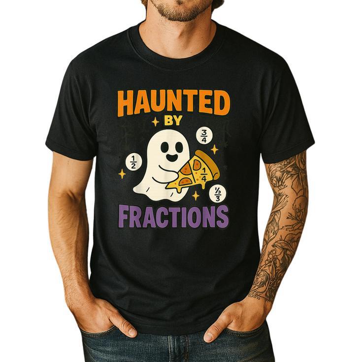 Haunted By Fractions Math Halloween Teacher Men's Casual T-Shirt
