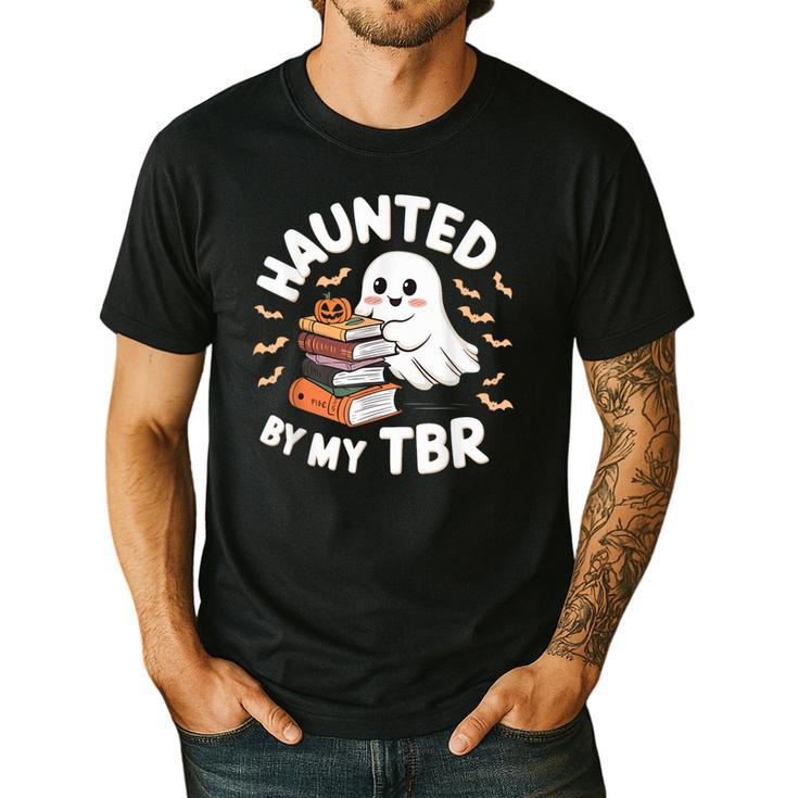 Haunted By My TBR Cute Ghost Book Reading Teacher Halloween Men's Casual T-Shirt
