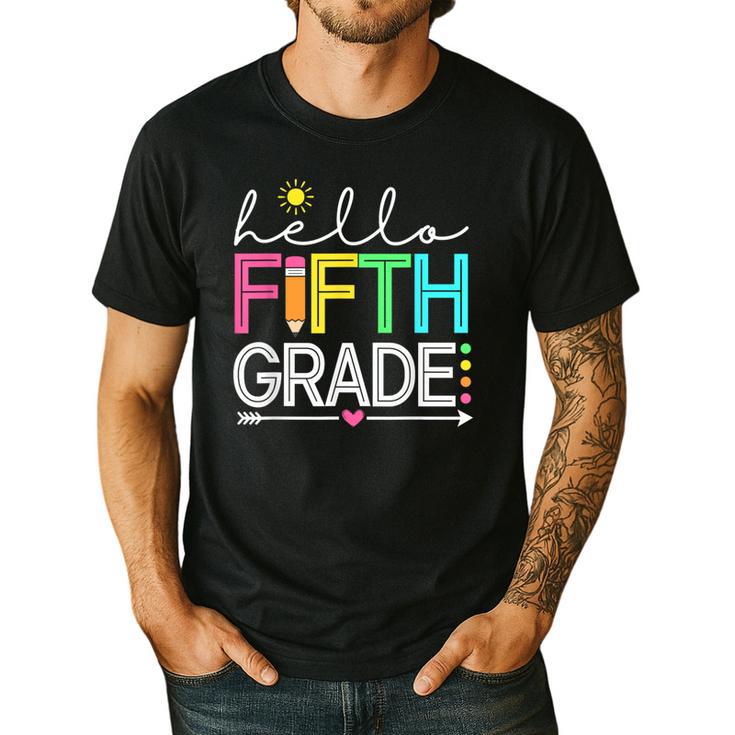 Hello Fifth Grade Teacher Student 5th Grade Back To School Men's Casual T-Shirt