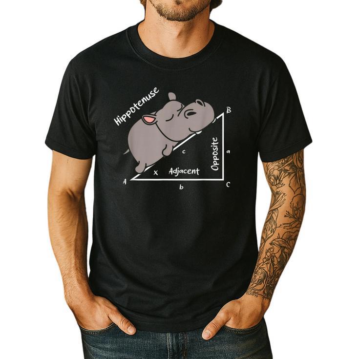 Hippotenuse Hippo Angle Function Hypotenuse Math Teacher Men's Casual T-Shirt