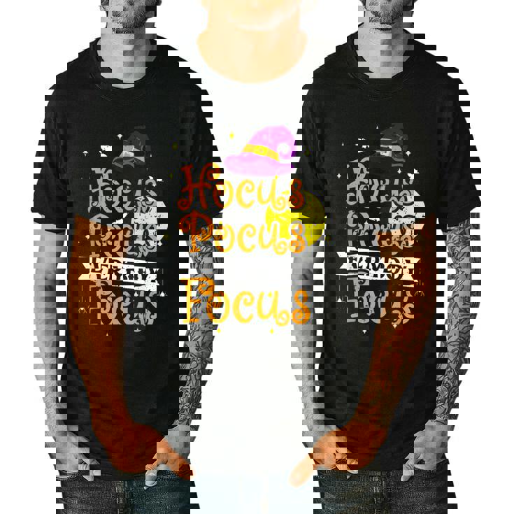 Hocus Pocus Everybody Focus Halloween Teacher Men Women Kids Men&#x27;s Casual T-Shirt