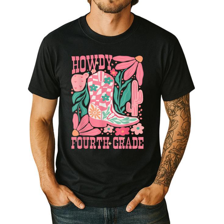 Howdy Fourth Grade Western 4th Grade Teacher Cowboy Cowgirl Men's Casual T-Shirt