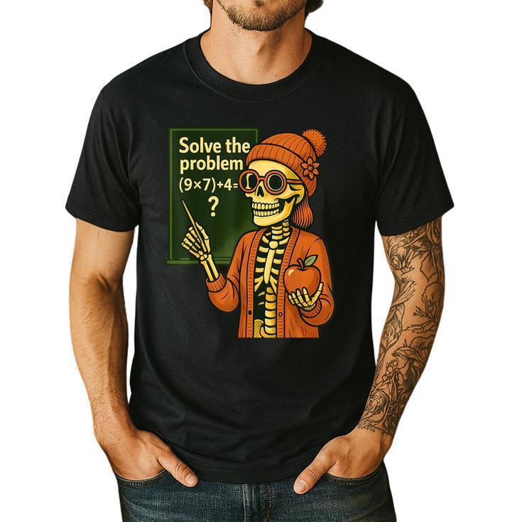 HUGvyn Halloween Skeleton Six Seven 67 Meme PEMDAS Teacher Men's Casual T-Shirt