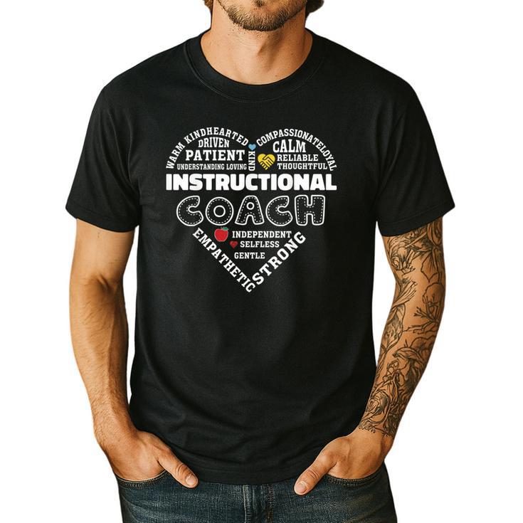Instructional Coach Heart Teachers Appreciation Men's Casual T-Shirt