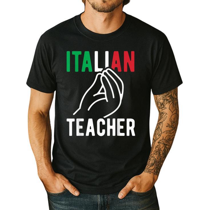 Italian Teacher Italy Italia Back To School First Day Men's Casual T-Shirt
