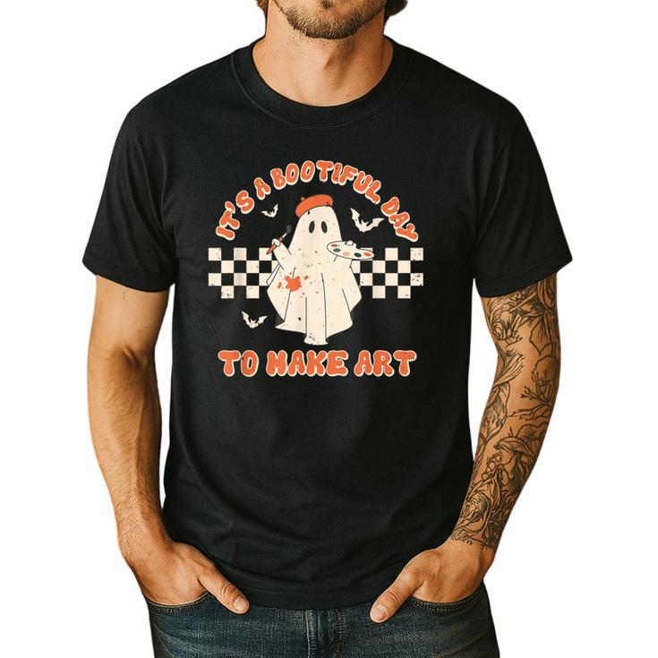 It's A Bootiful Day To Make Art Halloween Art Teacher Men's Casual T-Shirt