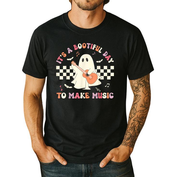 It's A Bootiful Day To Make Music Teacher Musician Halloween For Men Women Kids Men's Casual T-Shirt