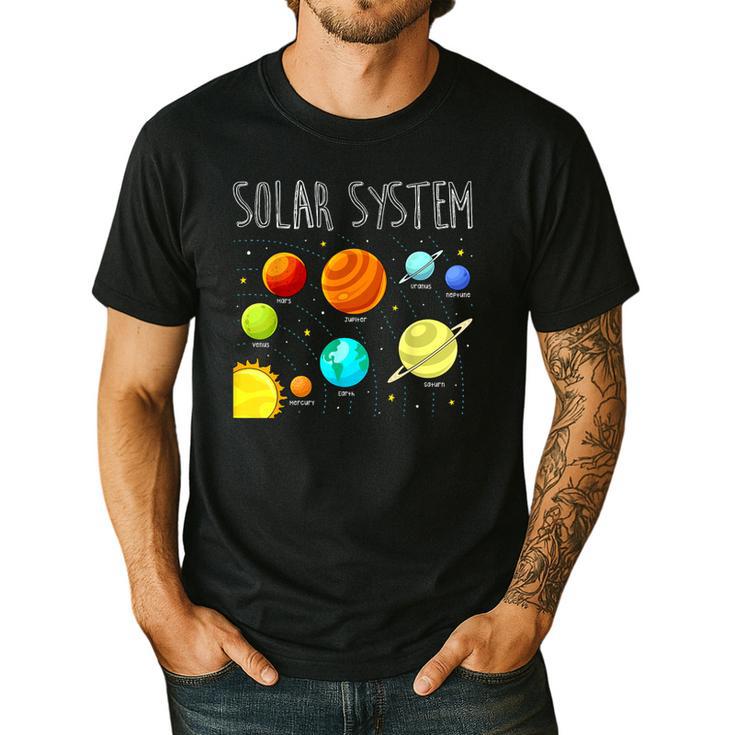 Kids Solar Systems Cute Planets Space Science Teacher School Men's Casual T-Shirt