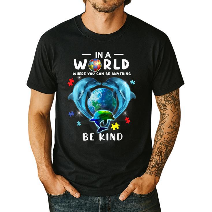 Be Kind Dolphin Autism Awareness Back To School Teacher Men Women Kids Men's Casual T-Shirt
