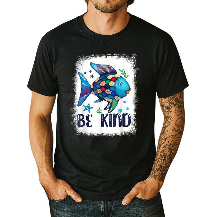 Be Kind Rainbow Fish Teacher Life Back To School Teaching Men Women Men's Casual T-Shirt