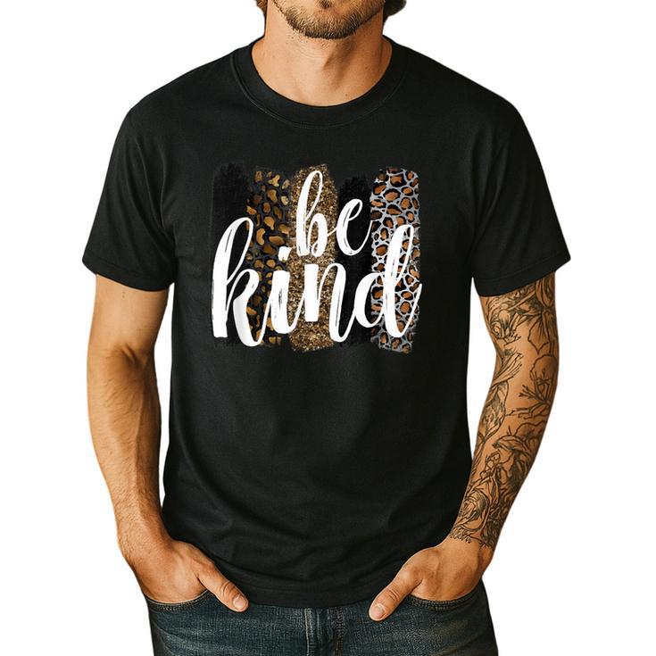 Be Kind Women Inspirational Teacher Animal Print Men's Casual T-Shirt