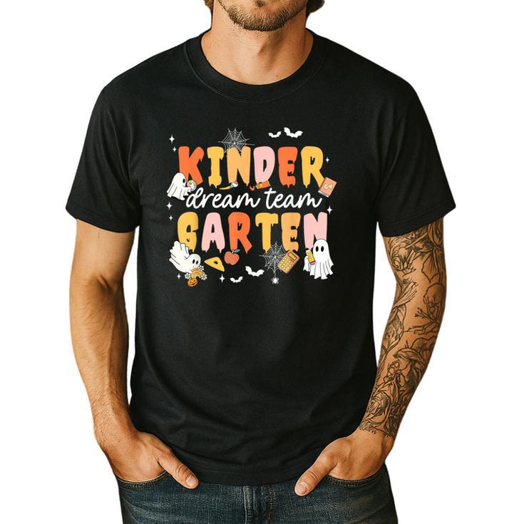 Kindergarten Dream Ghost Team Fall Halloween Spooky Teachers Men's Casual T-Shirt
