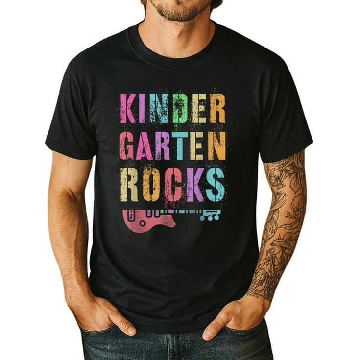 KINDERGARTEN ROCKS Teacher Crew Rock Star Kinder Team Men's Casual T-Shirt
