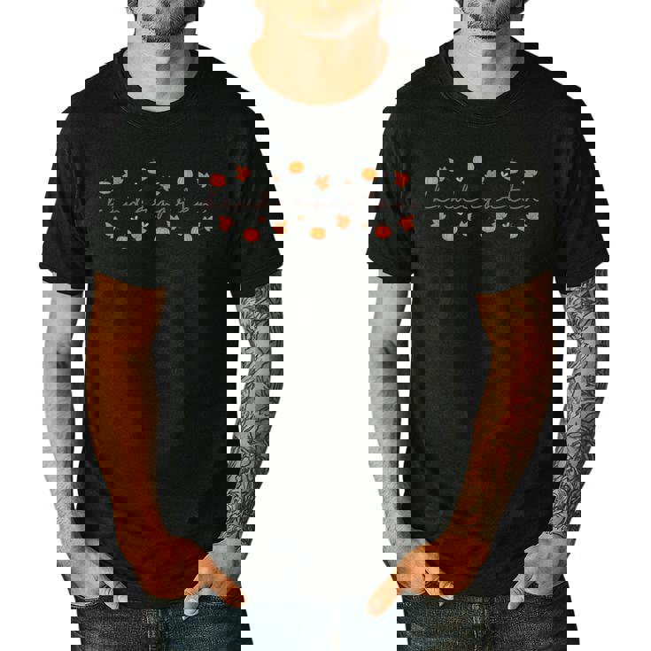 Kindergarten Teacher Pumpkin Autumn Leaves Kinder Team Fall Men&#x27;s Casual T-Shirt