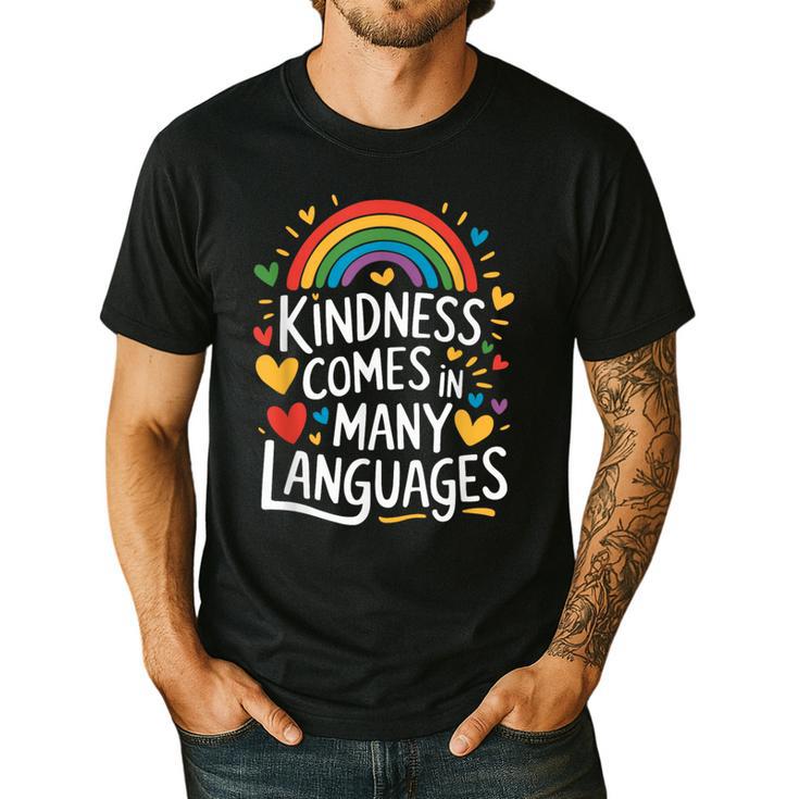 Kindness Comes In Many Languages ESL English Teacher Men's Casual T-Shirt