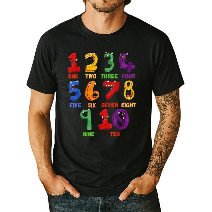 Learning Math Numbers Counting Back To School Teacher For Men Women Girls Kids Men's Casual T-Shirt