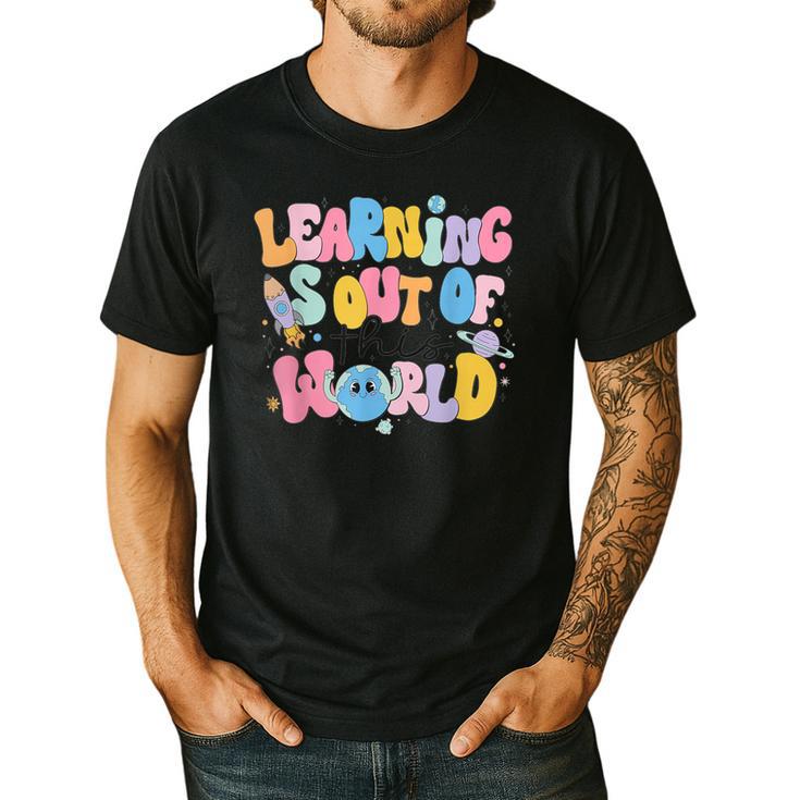 Learning Is Out Of This World Solar System Science Teacher Men's Casual T-Shirt Learning Is Out Of This World Solar System Science Teacher Men's Casual T-Shirt
