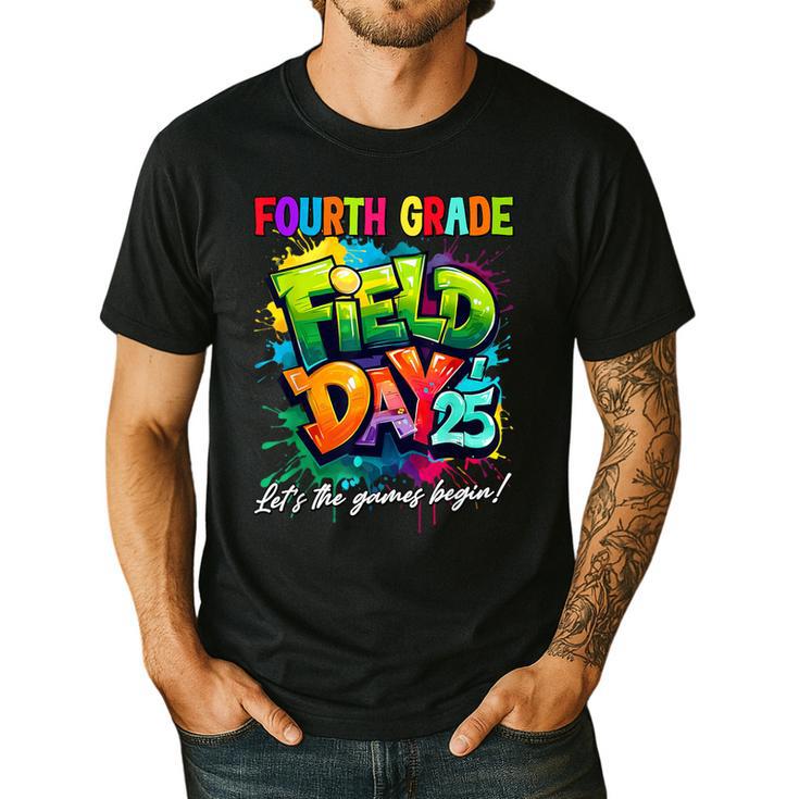 Let The Games Begin Fourth Grade Field Day 2025 Teacher Kid Men's Casual T-Shirt