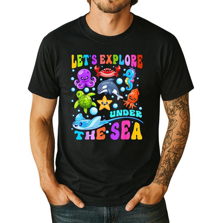 Let's Explore Under The Sea Back To School Student Teacher Men's Casual T-Shirt