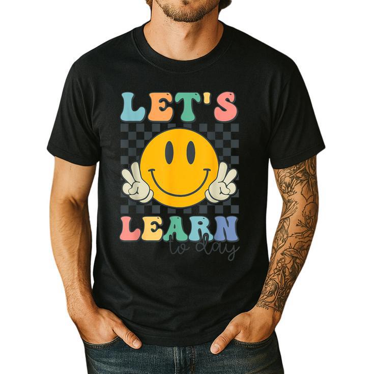 Let's Learn Today Smile Face Back To School For Teacher Kids Men's Casual T-Shirt Let's Learn Today Smile Face Back To School For Teacher Kids Men's Casual T-Shirt