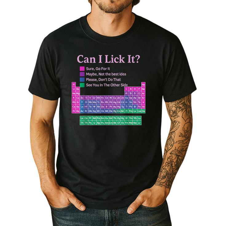 Can I Lick It Periodic Table Teacher Student Kids Men's Casual T-Shirt