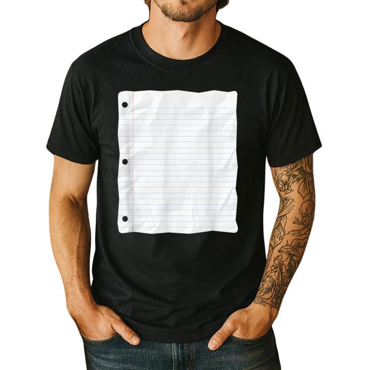 Lined Paper Notebook Halloween Costume For Students Teachers For Men Women Kids Men's Casual T-Shirt