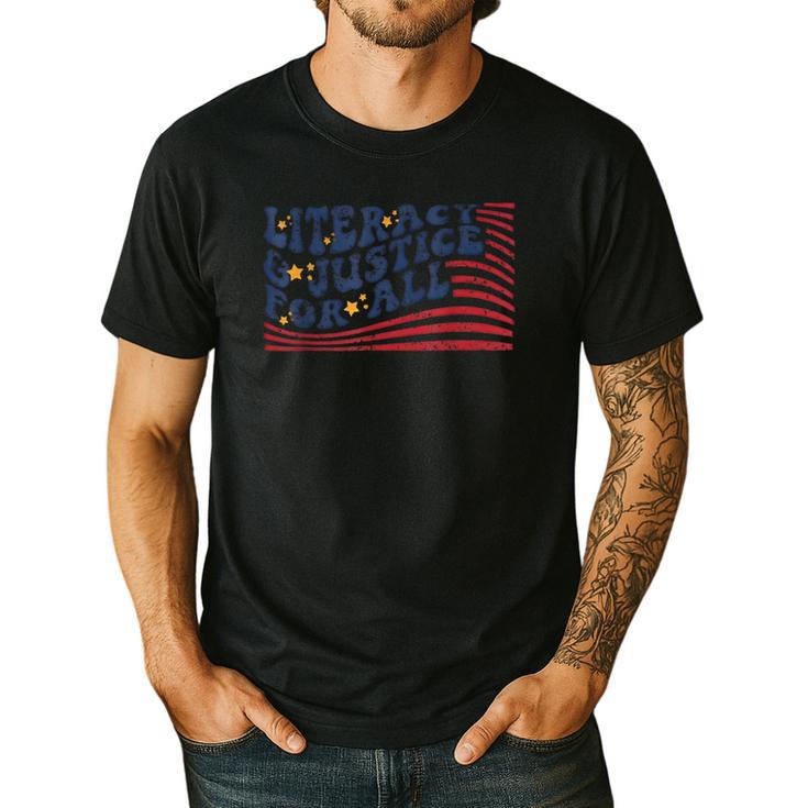 Literacy Justice For All Teacher Men's Casual T-Shirt Literacy Justice For All Teacher Men's Casual T-Shirt