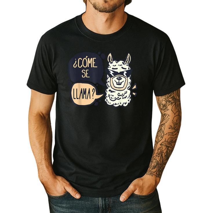 Llama Shirt English Teacher School Student ESL Joke Men's Casual T-Shirt