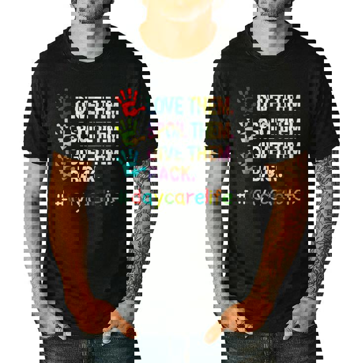 Love Daycare Provider Childcare Teacher Tie Dye Men&#x27;s Casual T-Shirt