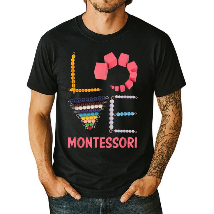 Love Montessori Education Math Teacher Men's Casual T-Shirt