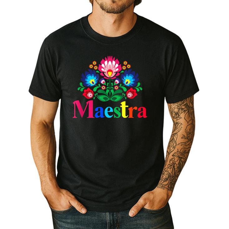 Maestra Proud Spanish Teacher Bilingual Teacher Latina Men's Casual T-Shirt