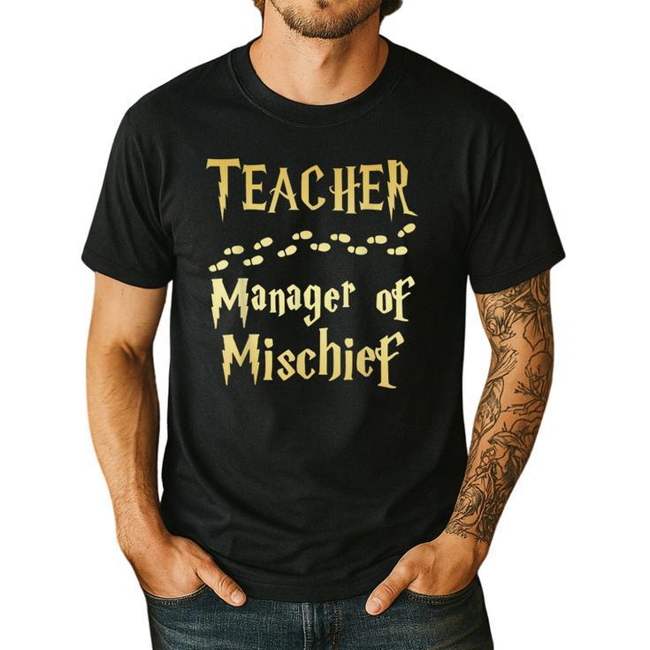 Magical Teacher Manager Of Mischief Birthday Family Party Men's Casual T-Shirt