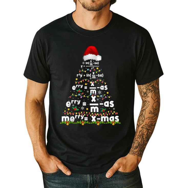 Math Equation Merry Xmas Season Teacher Christmas Tree Men's Casual T-Shirt