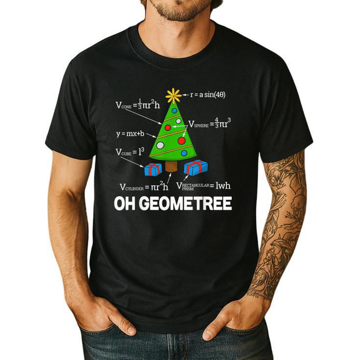 Math Geometry Christmas Tree Geometree Teacher Men's Casual T-Shirt