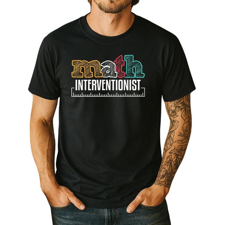 Math Interventionist Teacher Mathematics Men's Casual T-Shirt