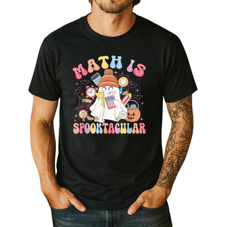 Math Is Spooktacular Math Teacher Spooky Halloween Men's Casual T-Shirt