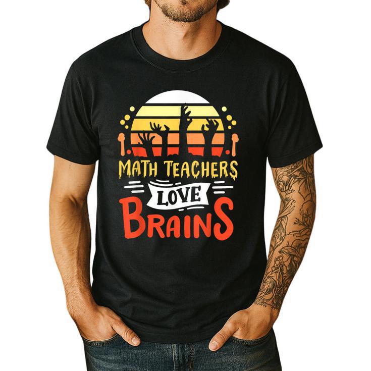 Math Teachers Love Brains Halloween Costume Zombie For Men Women Men's Casual T-Shirt