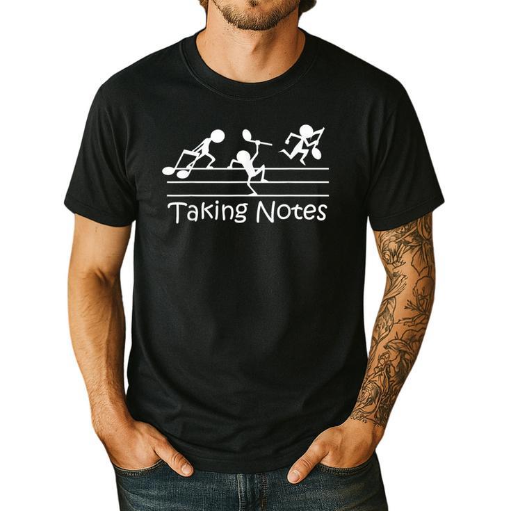 Melodic Humor Musician’s Playful Collection Musical Taking Notes Music Lovers Vintage Teachers Men's Casual T-Shirt Melodic Humor Musician’s Playful Collection Musical Taking Notes Music Lovers Vintage Teachers Men's Casual T-Shirt