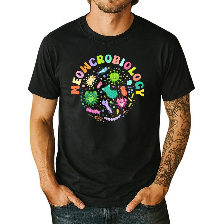 Meowcrobiology Cats Microbiology Science Teacher Men's Casual T-Shirt