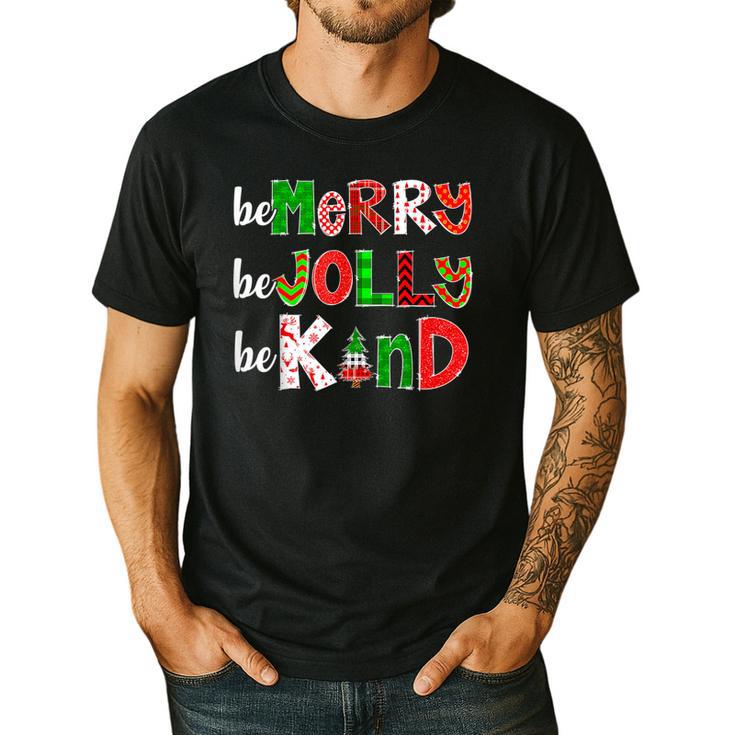 Be Merry Be Jolly Be Kind Merry Christmas Teacher Xmas Pjs Men's Casual T-Shirt