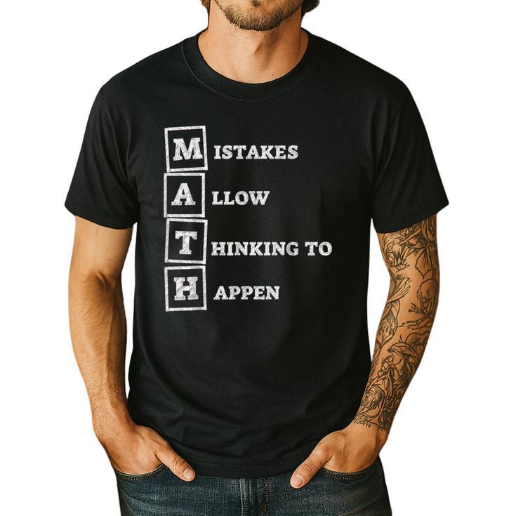Mistakes Allow Thinking To Happen School Math Teacher Men's Casual T-Shirt