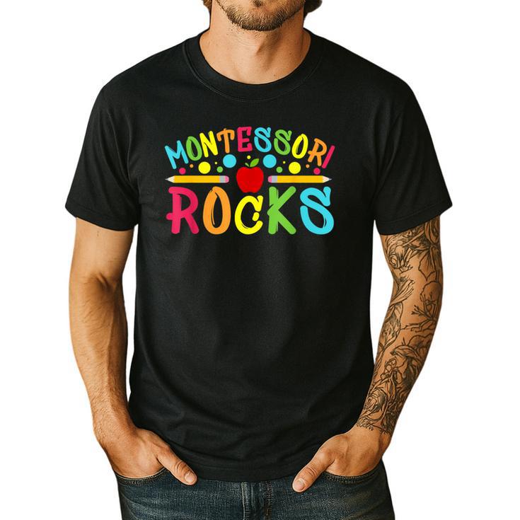 Montessori Rocks Montessori Teacher Back To School Men's Casual T-Shirt