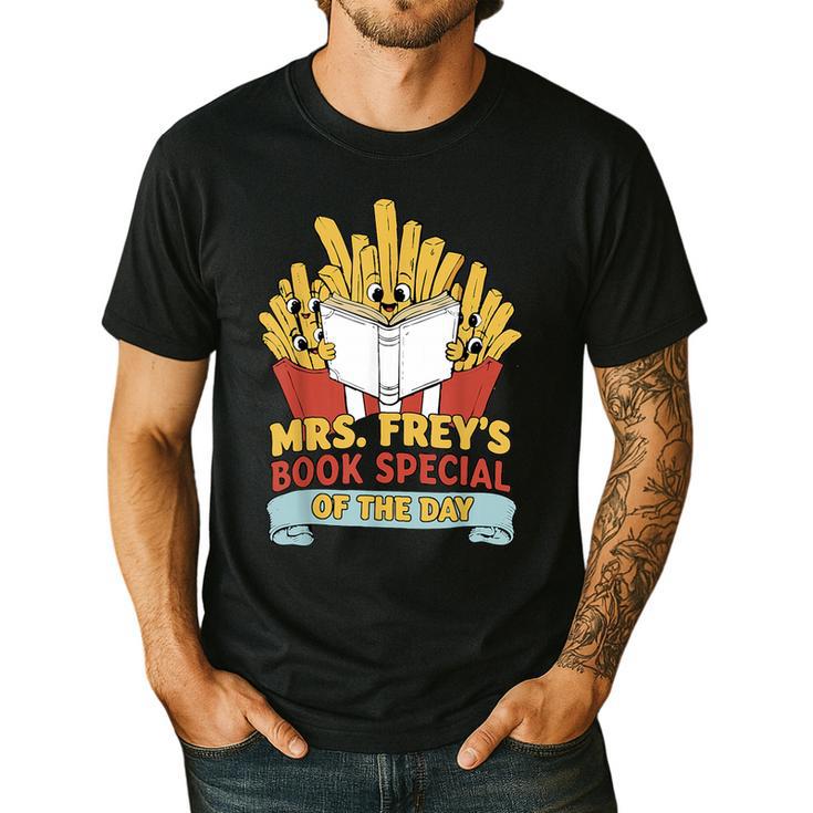 Mrs Frey Book Special Reading Elementary Teacher Men's Casual T-Shirt