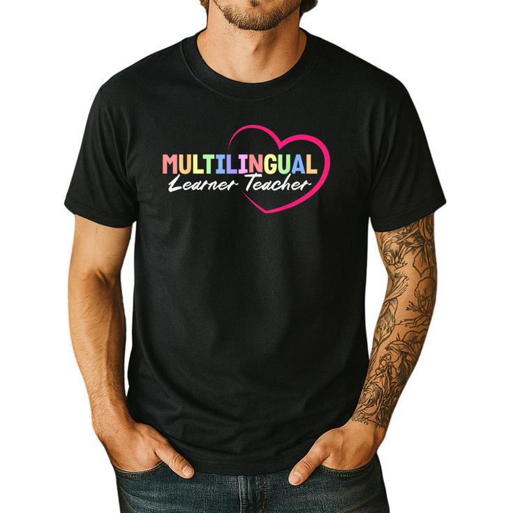 Multilingual Learner Teacher Heart Men's Casual T-Shirt