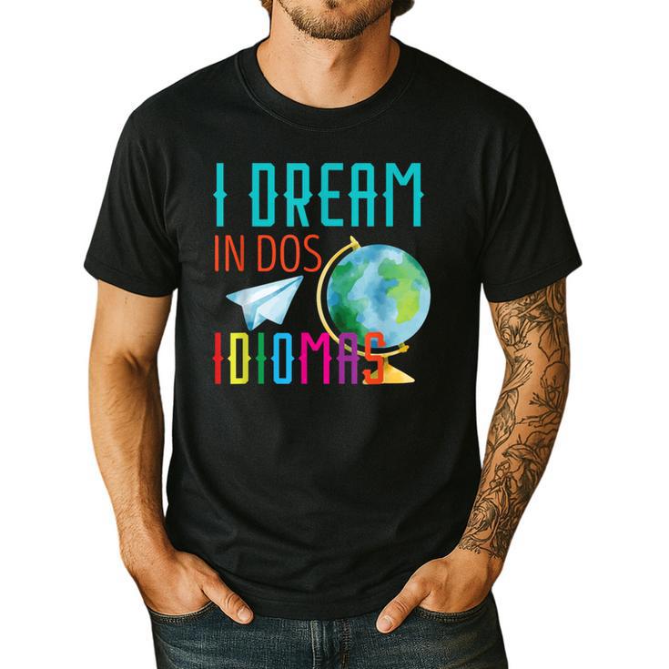 Multilingual Teacher In Dos Idiomas Linguist Language Men's Casual T-Shirt