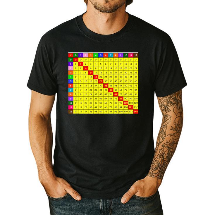 Multiplication Table Chart Math Shirt Teacher Student Outfit For Men Women Girls Kids Men's Casual T-Shirt
