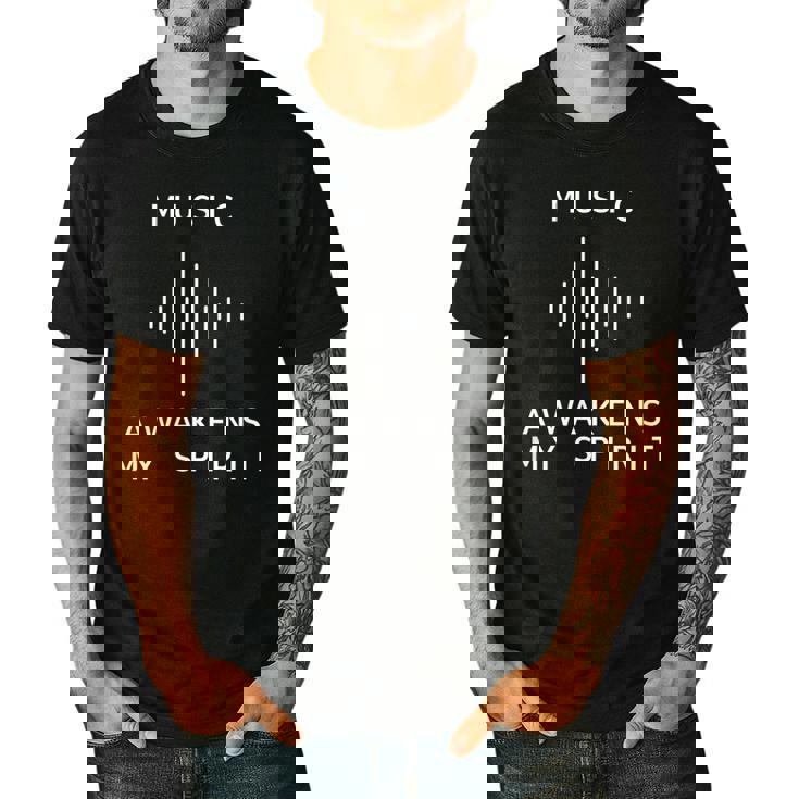 Music Awakens My Spirit Inspiring Musician Teacher Quote Men&#x27;s Casual T-Shirt