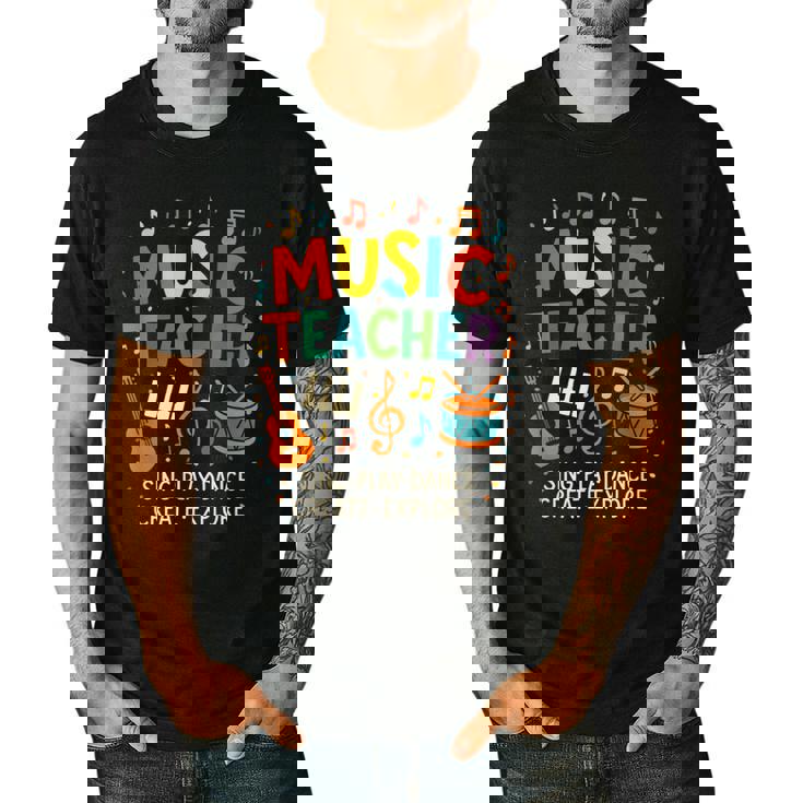 Music Teacher Music Sing Play Dance Choir Piano Men&#x27;s Casual T-Shirt