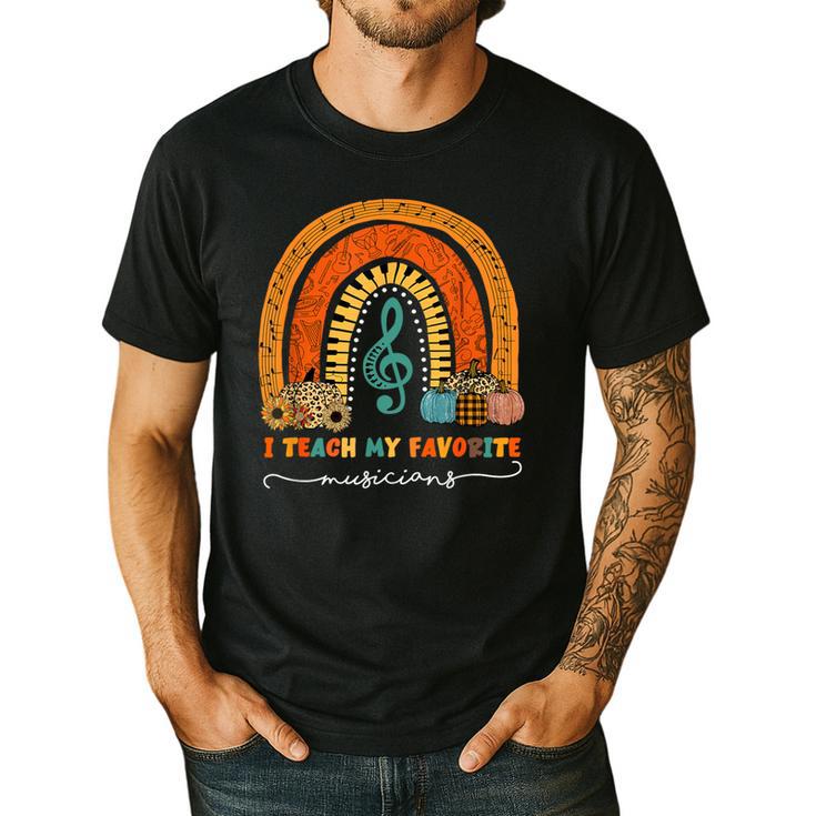 Music Teacher I Teach My Favorite Musicians Autumn Rainbow Men Women Men's Casual T-Shirt